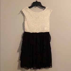 Never worn black and cream dress girls 12